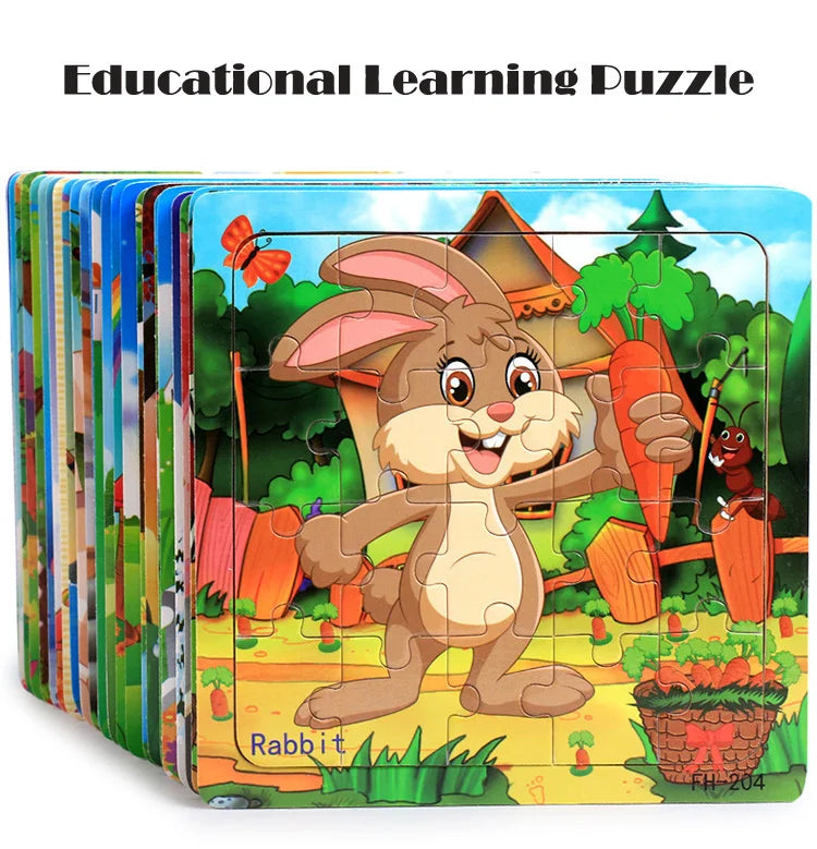 CowLost | fencing-barriers-20-piece-wooden-3d-cartoon-puzzle-educational-toy |9
