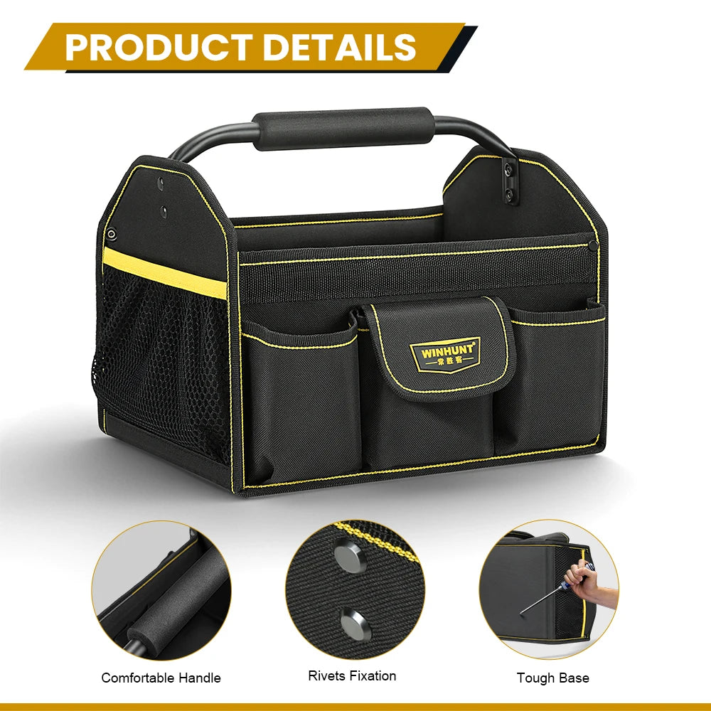 CowLost | product_id-winhunt-10-pocket-wide-mouth-heavy-duty-tool-tote-bag-for-electricians |4