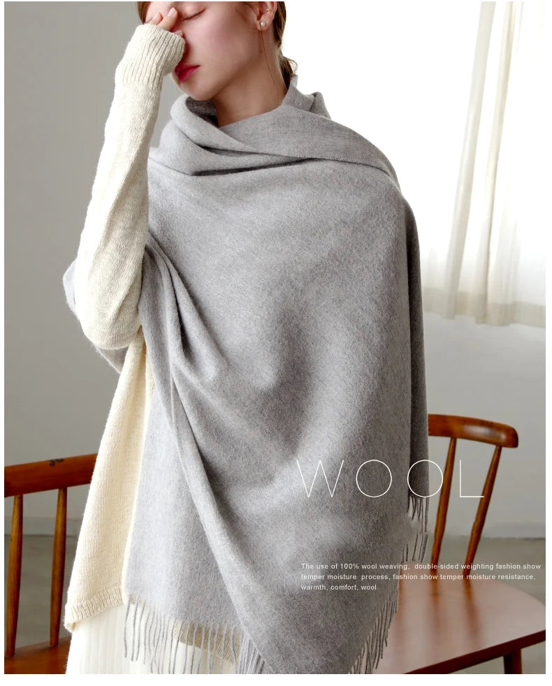 CowLost | wool-scarf-women-thick-cashmere-winter-scars |13
