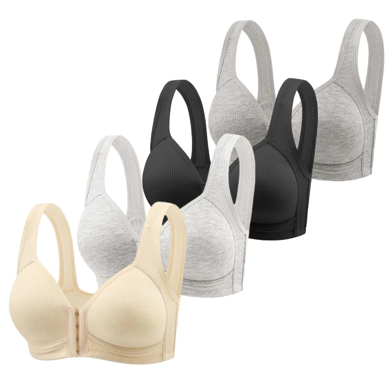 CowLost | product_id-fallsweet-4pcs-wireless-front-closure-full-coverage-push-up-bra-for-women |14