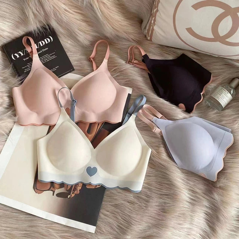 CowLost | top-non-marking-womens-bra-without-steel-ring-gathering-anti-sagging-comfortable-and-small-womens-underwear-thin-section |8