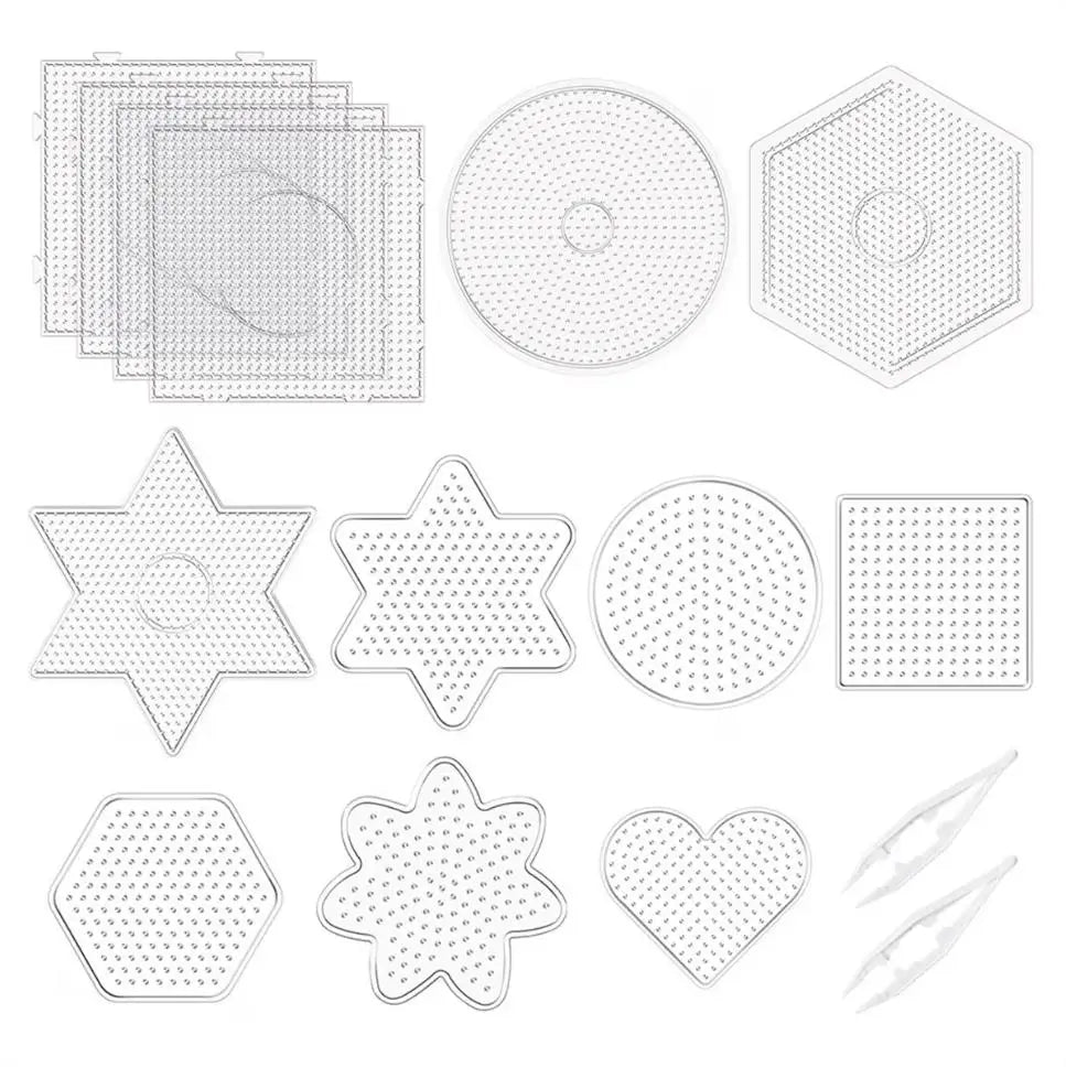 7 Types 2.6mm Perler Beads Pegboard Template for Hama Beads DIY Crafts Puzzle Tool