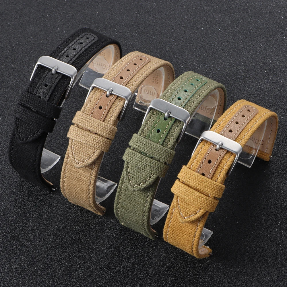 CowLost | product_id-20mm-22mm-nylon-canvas-leather-quick-release-military-watch-strap-replacement |1