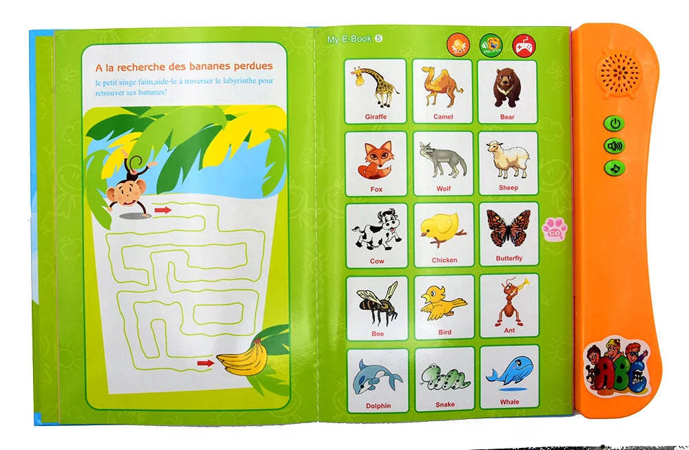 French English Bilingual Interactive Audio Book for Kids Early Learning Educational Toy