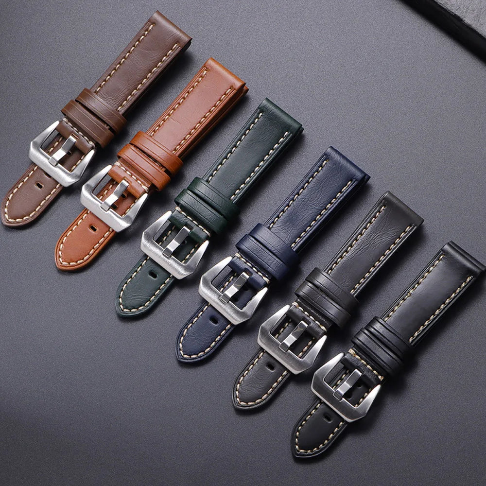 CowLost | product_id-handmade-crazy-horse-leather-watch-strap-20-26mm-for-panerai-vintage-black-blue-brown |1