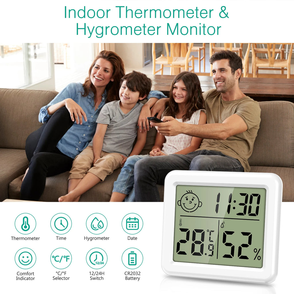 ORIA Mini Indoor Digital Thermometer Hygrometer LCD Temperature Humidity Monitor