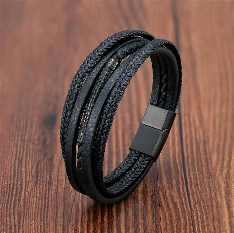 CowLost | multilayer-stainless-steel-insert-bracelet-viking-leather-bracelets-for-men |32