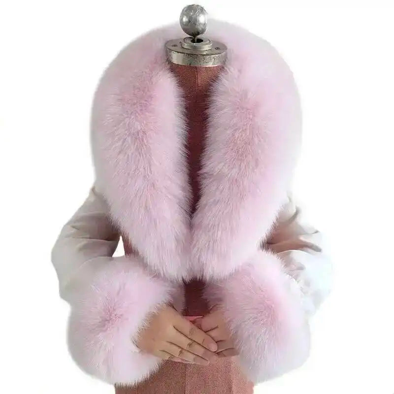 CowLost | winter-natural-fox-fur-scarf-and-cuff-set |14