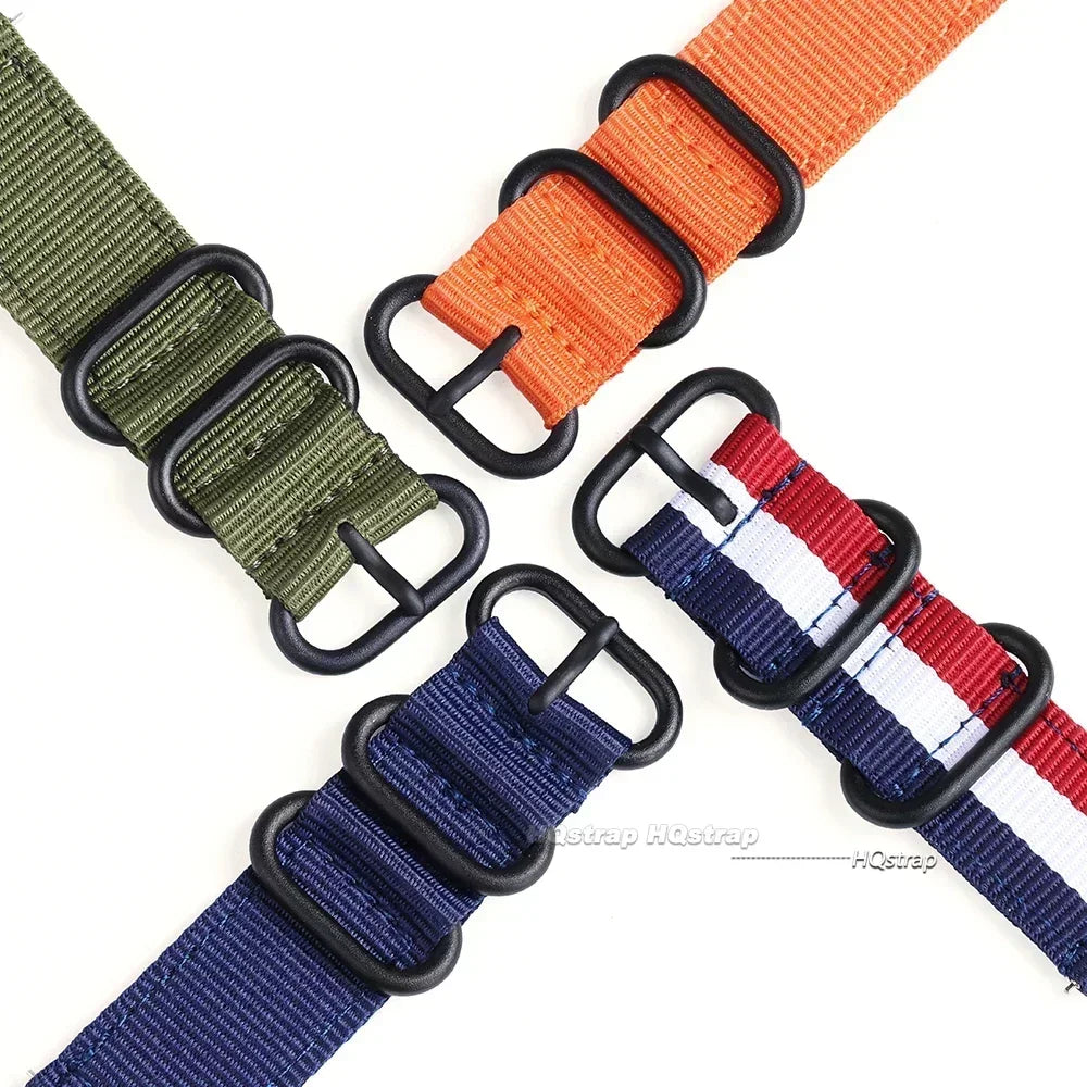 Woven Nylon Sport Watch Strap 18mm-24mm for Seiko, Amazfit, Samsung Galaxy 4/5/6