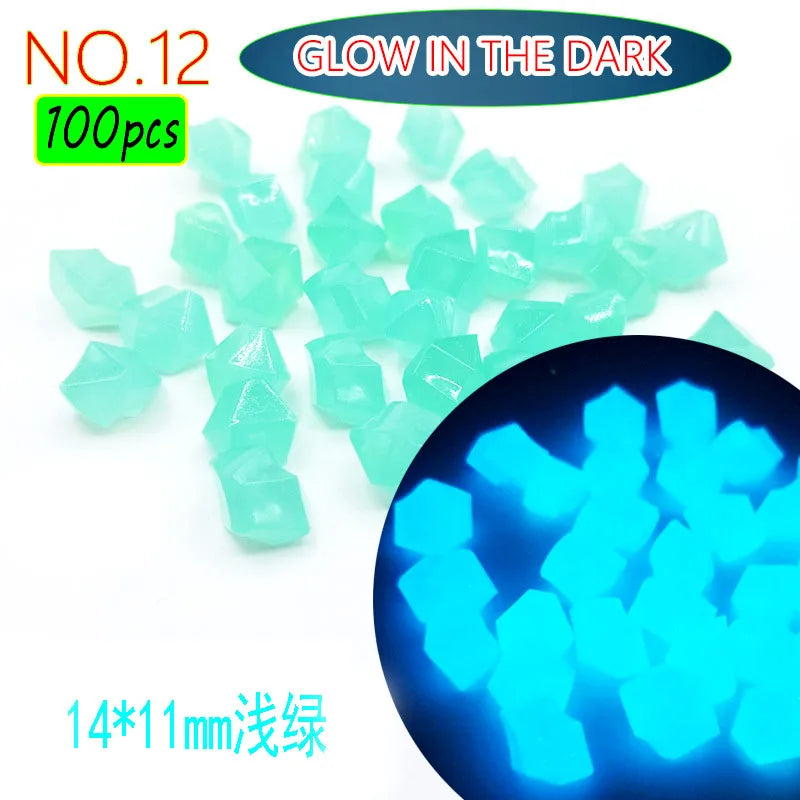 100pcs 14x11mm Dark Pebbles Glow Fish Garden Stone Aquarium Decoration