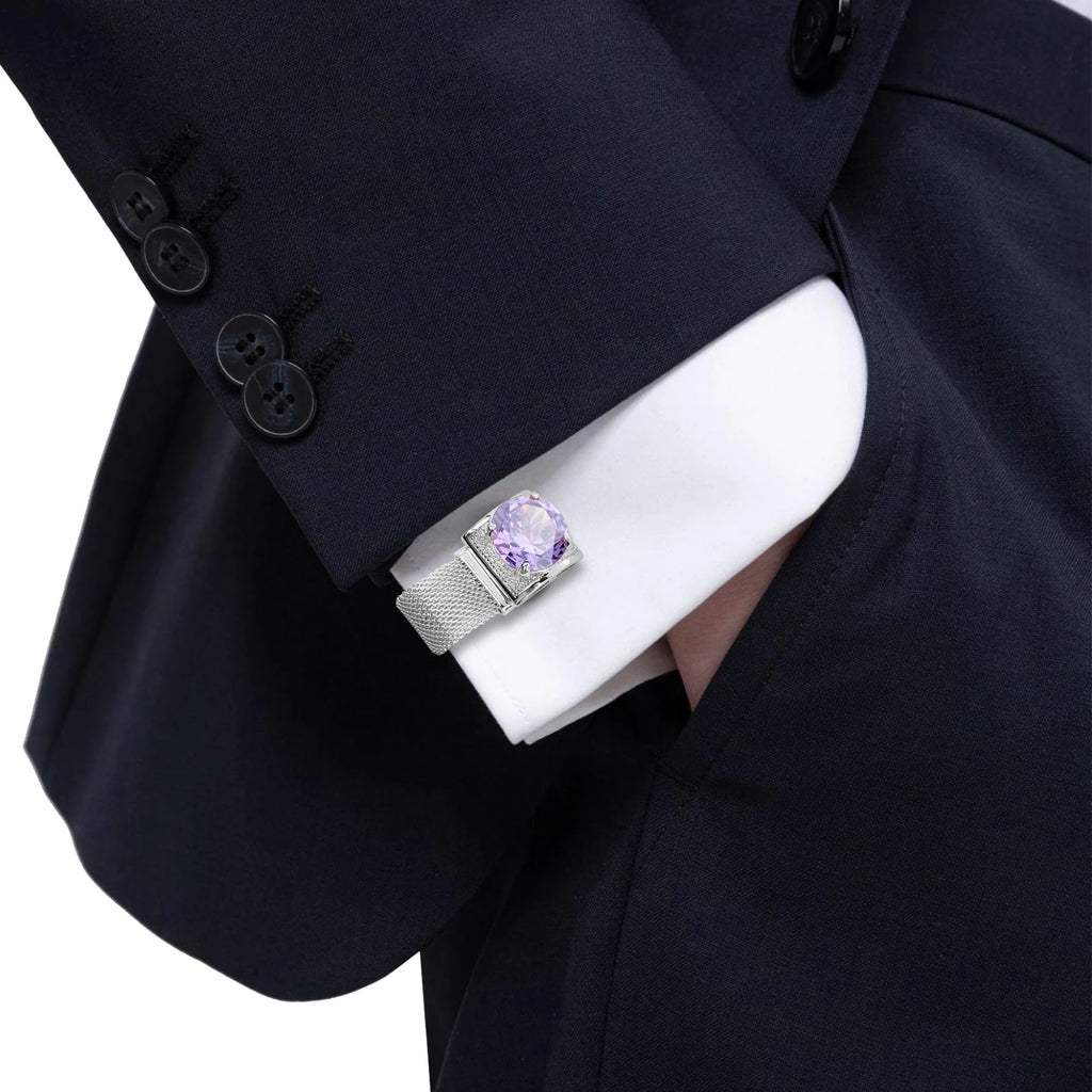 CowLost | clothing-accessories-hawson-mens-silver-birthstone-crystal-cufflinks-luxury |43