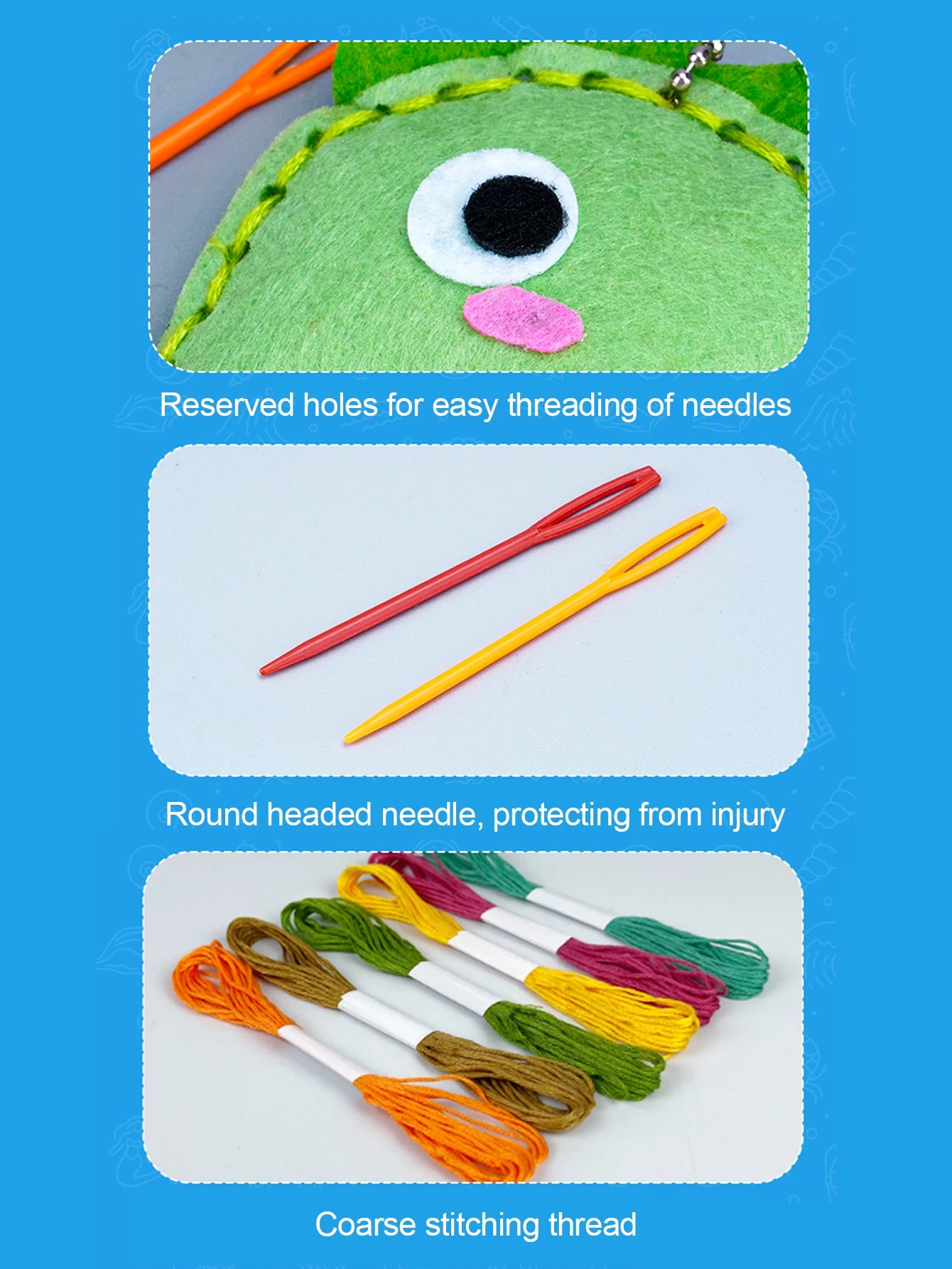 CowLost | product_id-fun-sewing-diy-pendant-set-with-cotton-lanyard-ocean-animal-toys-for-kids |10