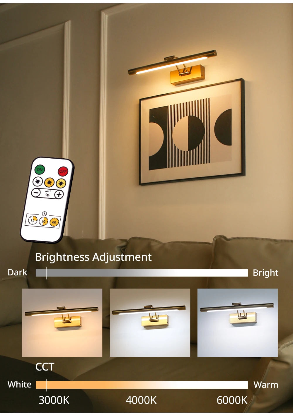CowLost | product_id-rechargeable-40cm-wireless-led-wall-lamp-with-remote-control-4400mah-battery |8