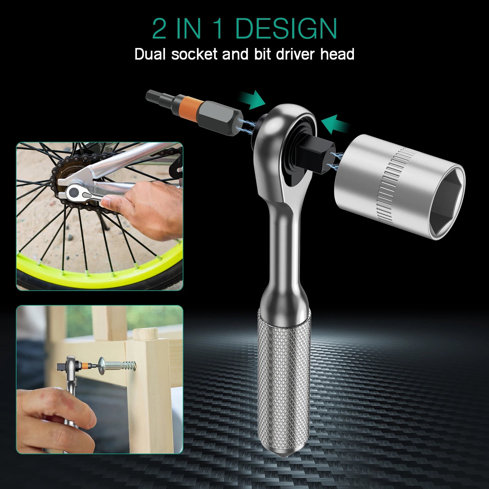 ORIA 42-in-1 Ratchet Screwdriver Socket Kit Magnetic DIY Repair Tool with Extension Rod for Home Bicycle Computer