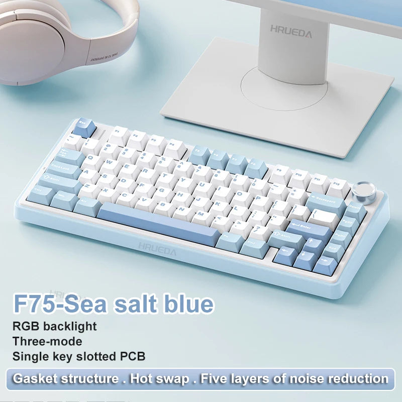 CowLost | aula-f75-oem-rgb-customized-hot-swap-pbt-75-80-keys-bluetooth-5-0-2-4g-wireless |20