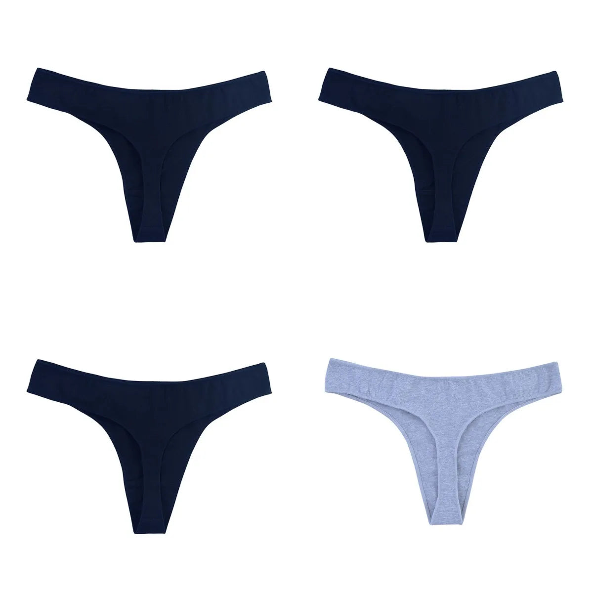 CowLost | product_id-4-pack-women-s-cotton-low-waist-breathable-solid-color-g-string-thongs-m-xl |40