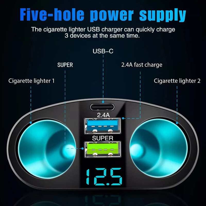 CowLost | product_id-120w-qc3-0-dual-usb-car-charger-fast-charging-adapter-12v-24v |9