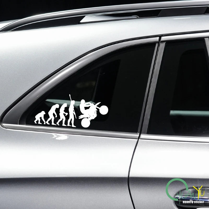 CowLost | interesting-human-evolution-course-creative-car-windows-motorcycle-body-pvc |3