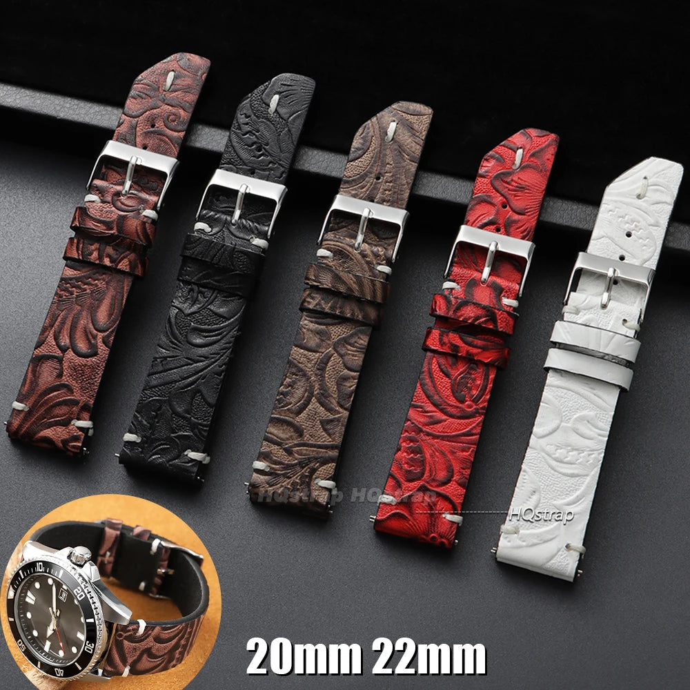 CowLost | bracelets-product_id-vintage-calfskin-leather-watch-strap-20mm-22mm-printed-pattern-for-seiko-universal-watches |7