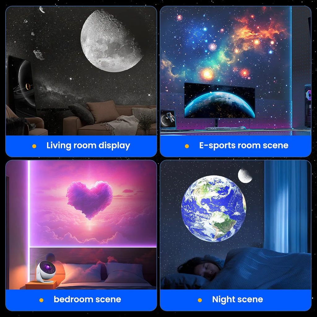 13-in-1 Starry Sky 4K HD Galaxy Planetarium Projector with Timer and Nebula Night Light