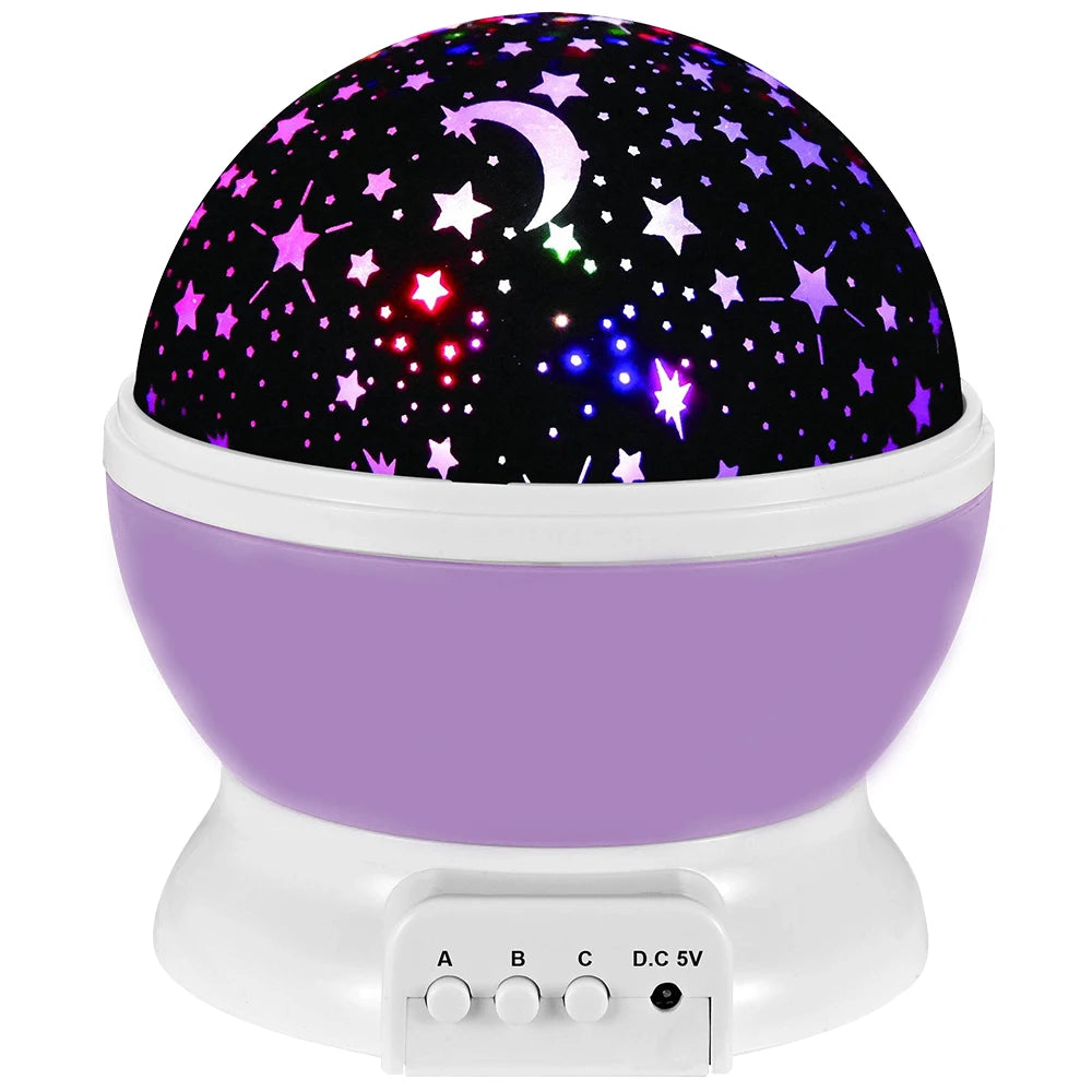 Starry Sky Night Lamp Projector Rotating Baby Nursery Moon Galaxy Table Light