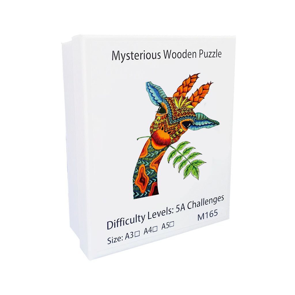 CowLost | giraffe-shape-wooden-puzzle-irregular-animal-patterns-educational-toys-family-diy-games-holiday-birthday-gifts |6