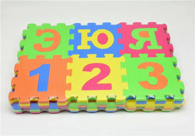 Russian Alphabet EVA Foam Puzzle Mat 36 Pcs Interlocking Floor Carpet 14x14cm