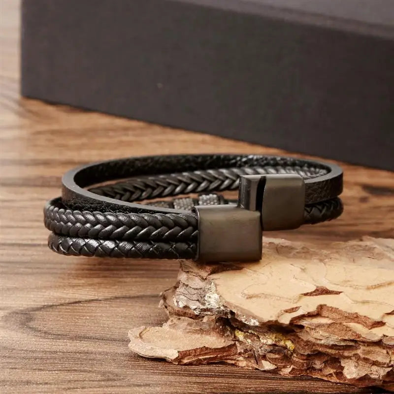 CowLost | jiayiqi-punk-beads-charm-men-bracelet-stainless-steel-magnetic-clasp-braided-mutilayer |35