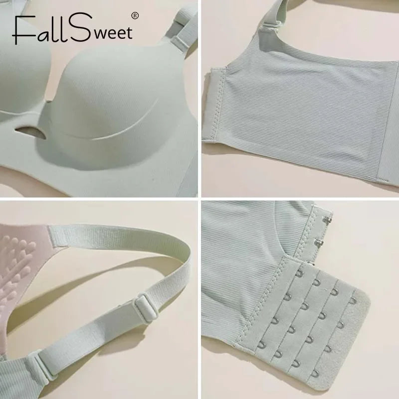 CowLost | product_id-fallsweet-plus-size-wireless-seamless-push-up-bra-with-thin-hollow-out-cups |4