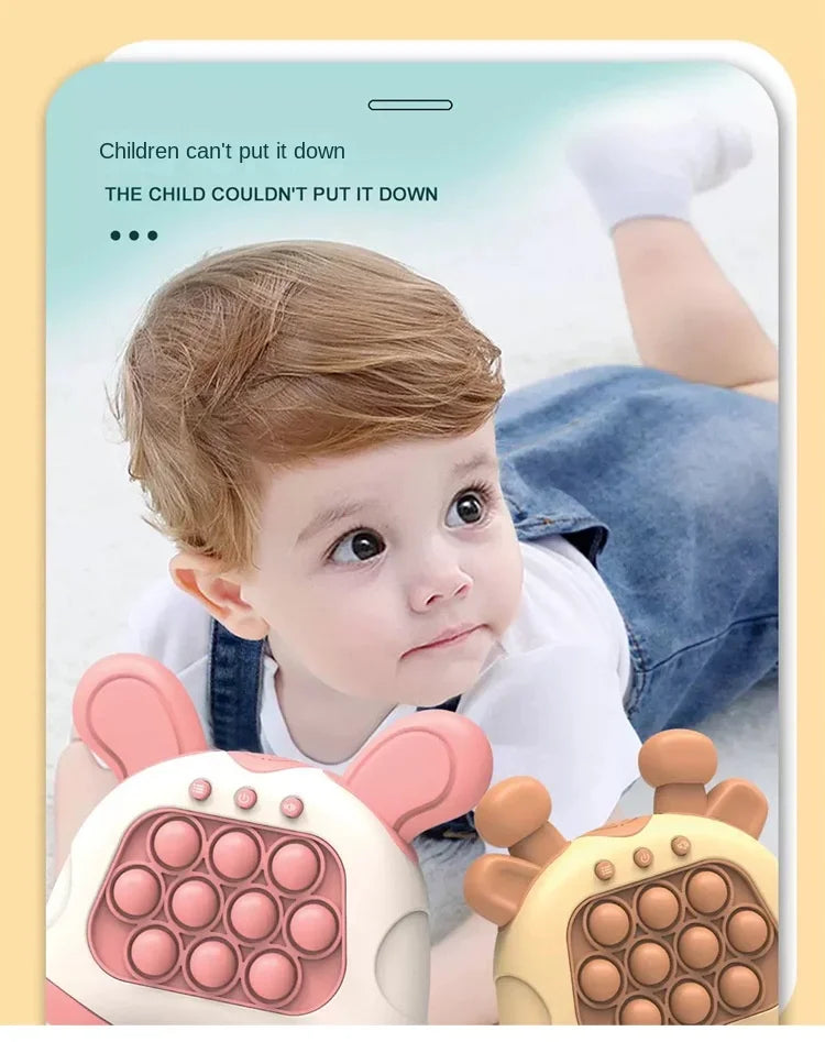 Children's Quick Push Pop Light-Up Electronic Bubble Whack-a-Mouse Game Toy Decompress Christmas Gift