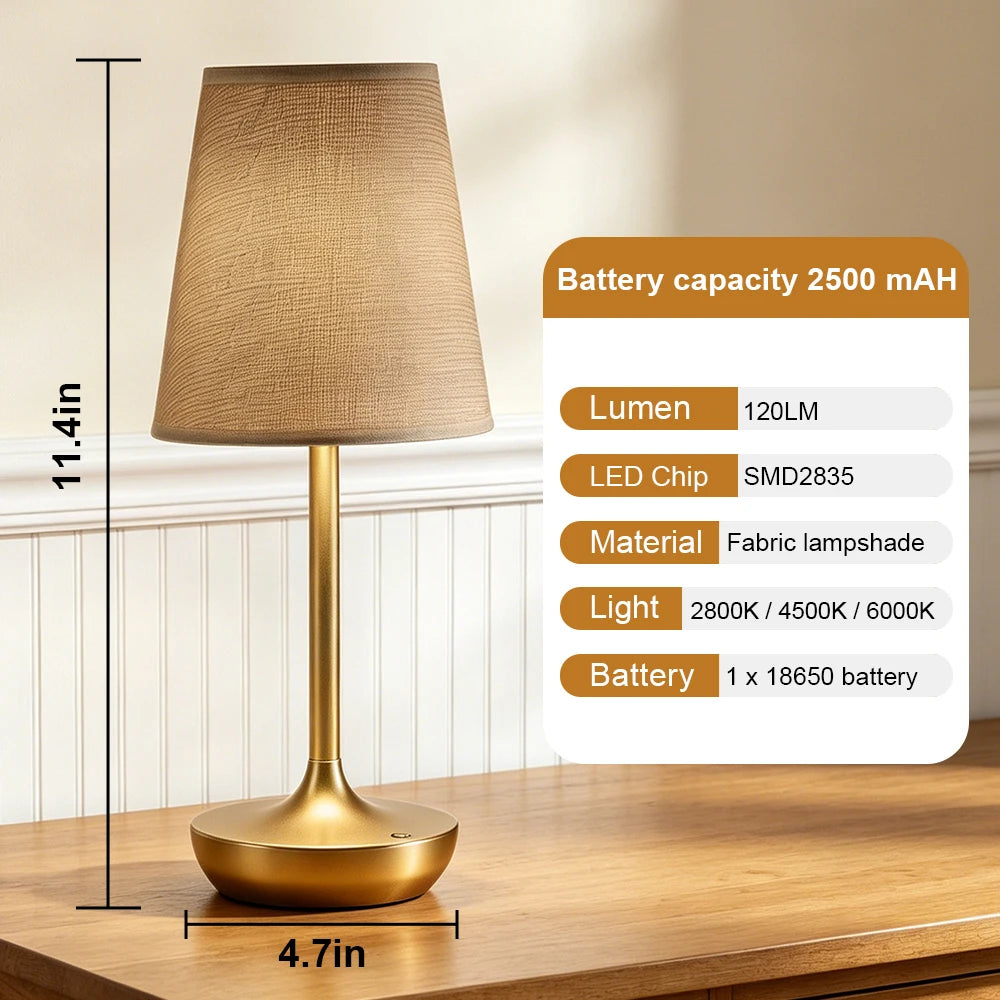 CowLost | product_id-rechargeable-dimmable-led-table-lamp-with-usb-and-fabric-shade-for-bedroom-bedside |3