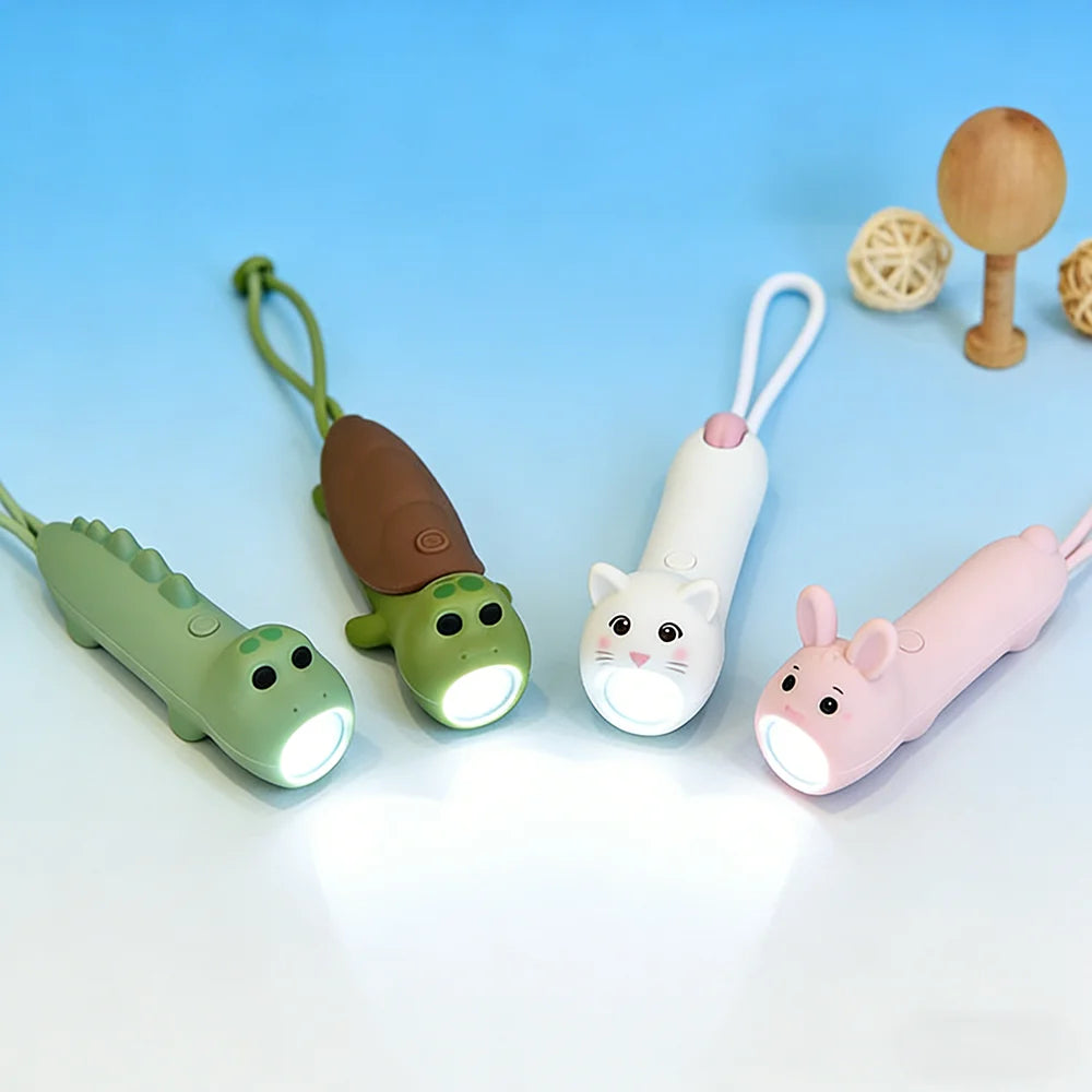 CowLost | various-silicone-usb-rechargeable-soft-flashlight-new-led-dinosaur-sea-turtle-rabbit-kitten-portable-outdoor-torch-for-children |8