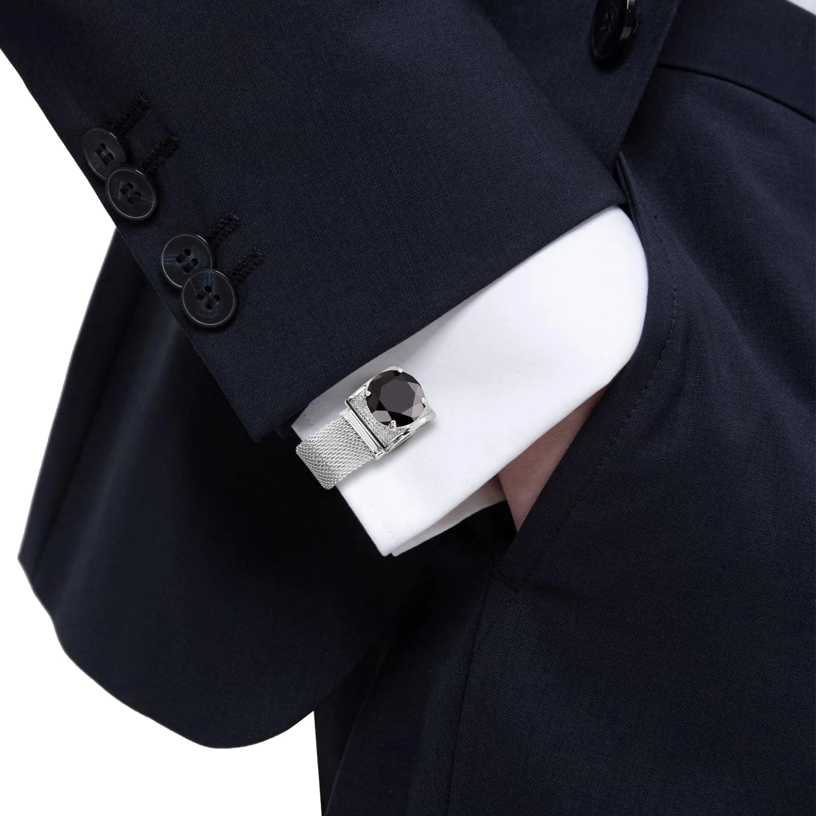 CowLost | clothing-accessories-hawson-mens-silver-birthstone-crystal-cufflinks-luxury |41