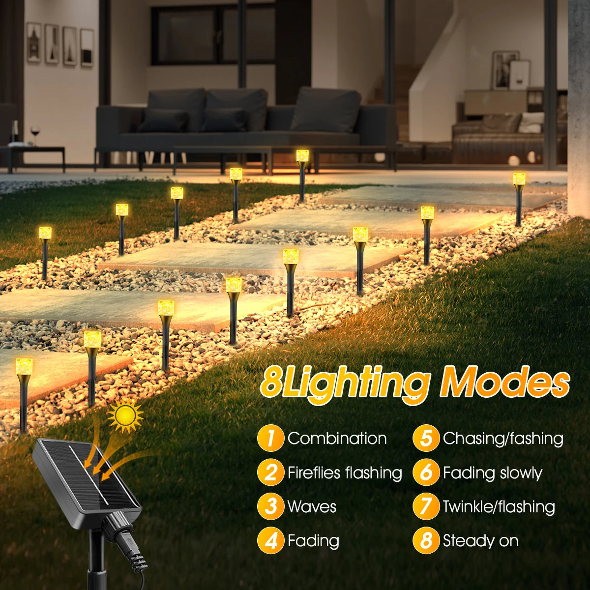 20/30 Pack Solar Waterproof LED Outdoor Lights Dusk to Dawn for Walkway Patio Yard