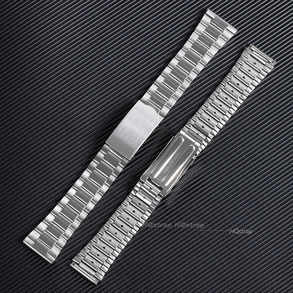 Universal Stainless Steel Watchband 12-20mm Women Metal Bracelet Folding Buckle Silver Gold