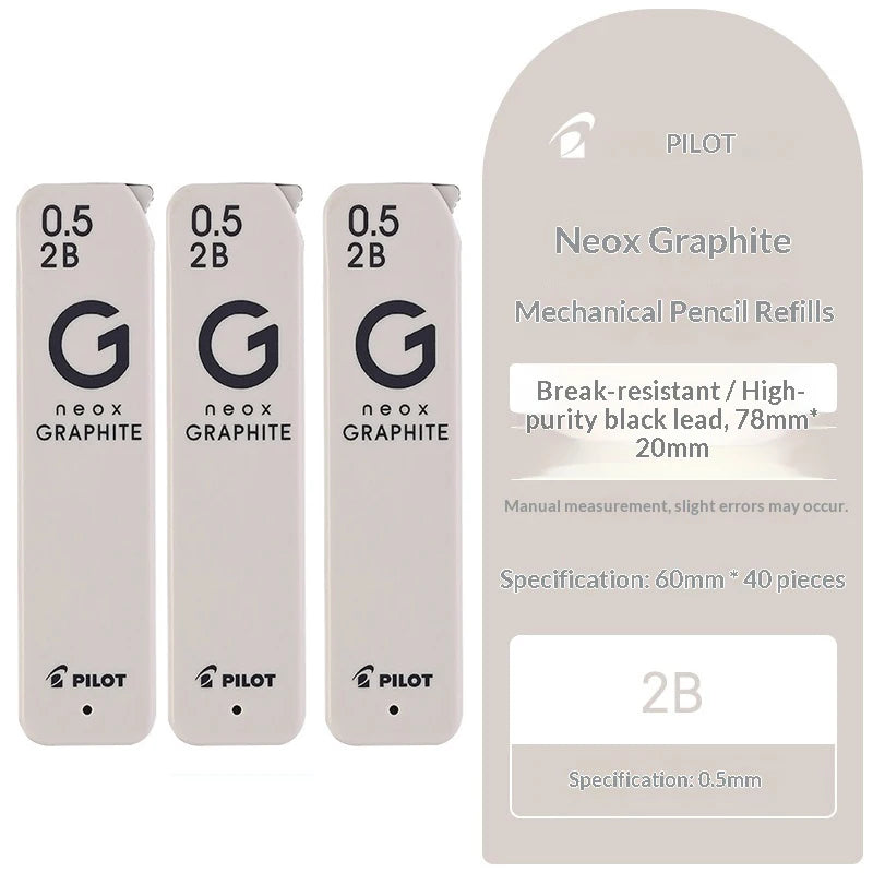 CowLost | pilot-limited-neox-hrfg-05-auto-feed-graphite-lead-0-3-0-5-0-7mm-high-purity-for-shake-advance-mechanical-pencil-japanengineered-1 |27