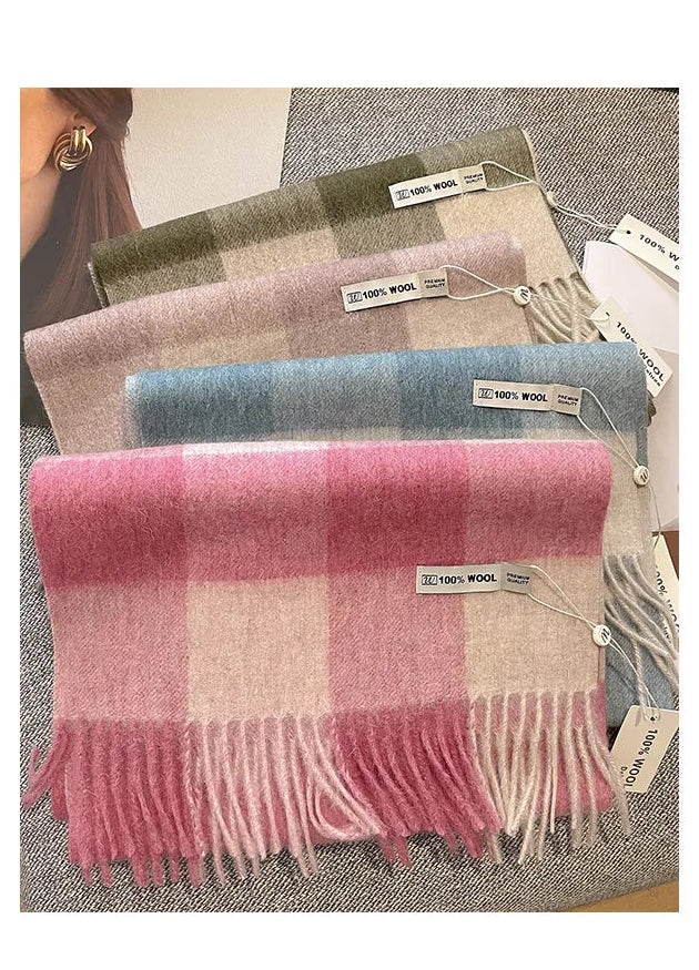 CowLost | australian-wool-winter-plaid-cashmere-scarf |6