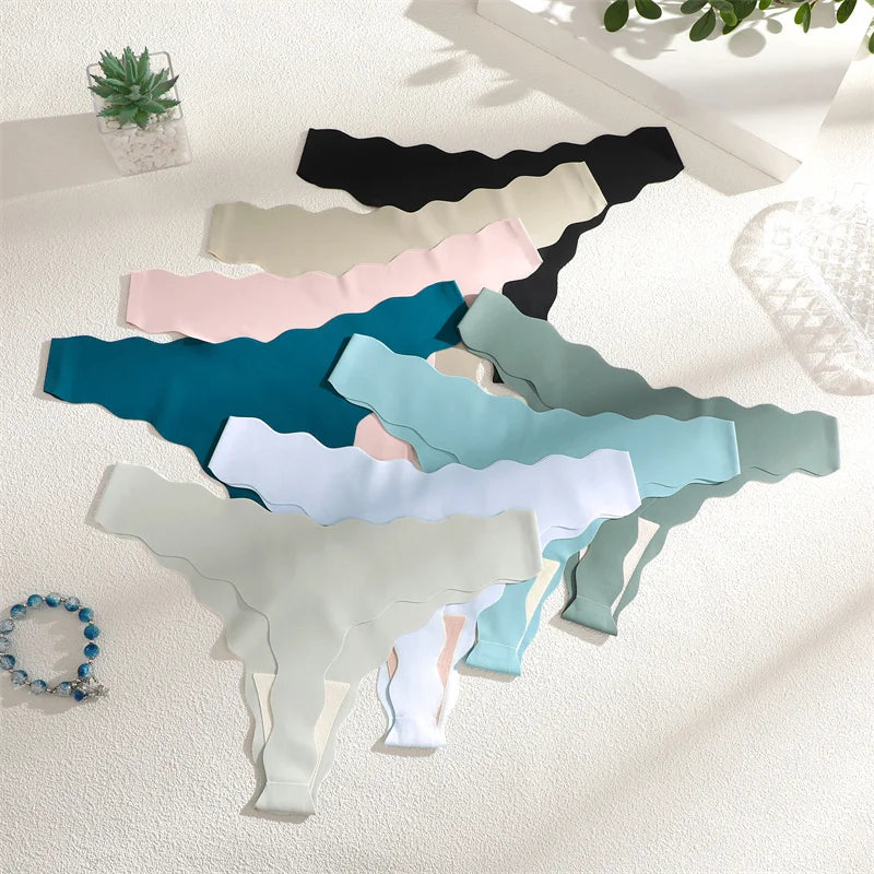 CowLost | activewear-pants-3pcs-women-seamless-ice-silk-ultra-thin-soft-low-rise-panties-set |9