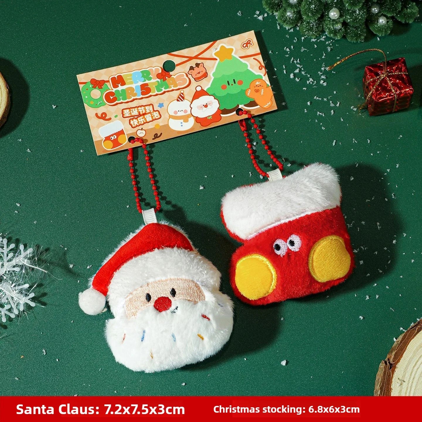 CowLost | product_id-cute-plush-santa-claus-christmas-tree-pendant-keychain-ornament-toy |11