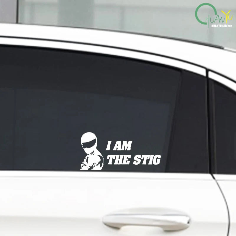 CowLost | i-am-the-stig-creative-text-fun-pattern-racing-rider-sticker |8