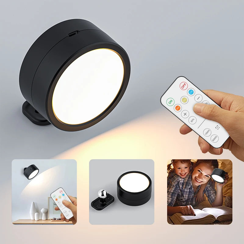 CowLost | product_id-rechargeable-360-rotatable-magnetic-rgb-3-color-led-wall-lamp-with-touch-remote-control-for-bedroom-and-living-room |1