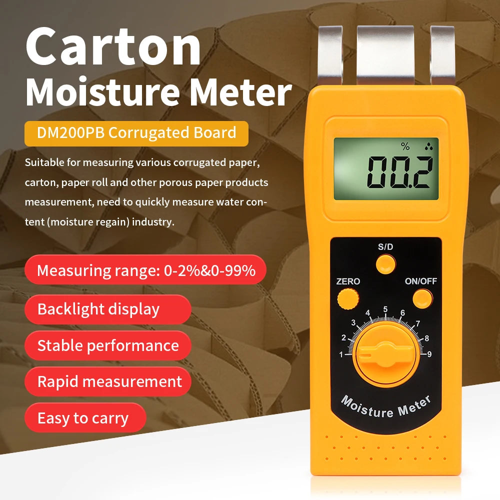 DM200 Portable Digital Multifunctional Moisture Meter for Wood, Paper, Concrete, and Meat