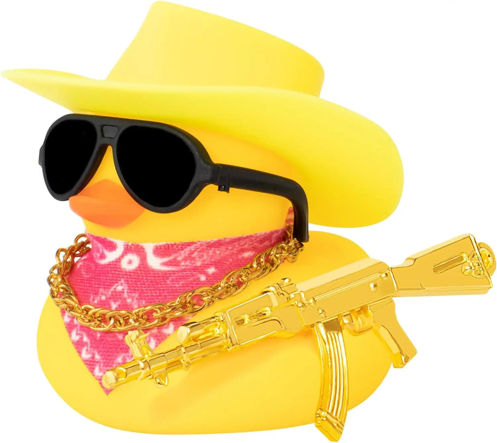 CowLost | product_id-rubber-duck-car-dashboard-ornament-with-cowboy-hat-and-sunglasses |9