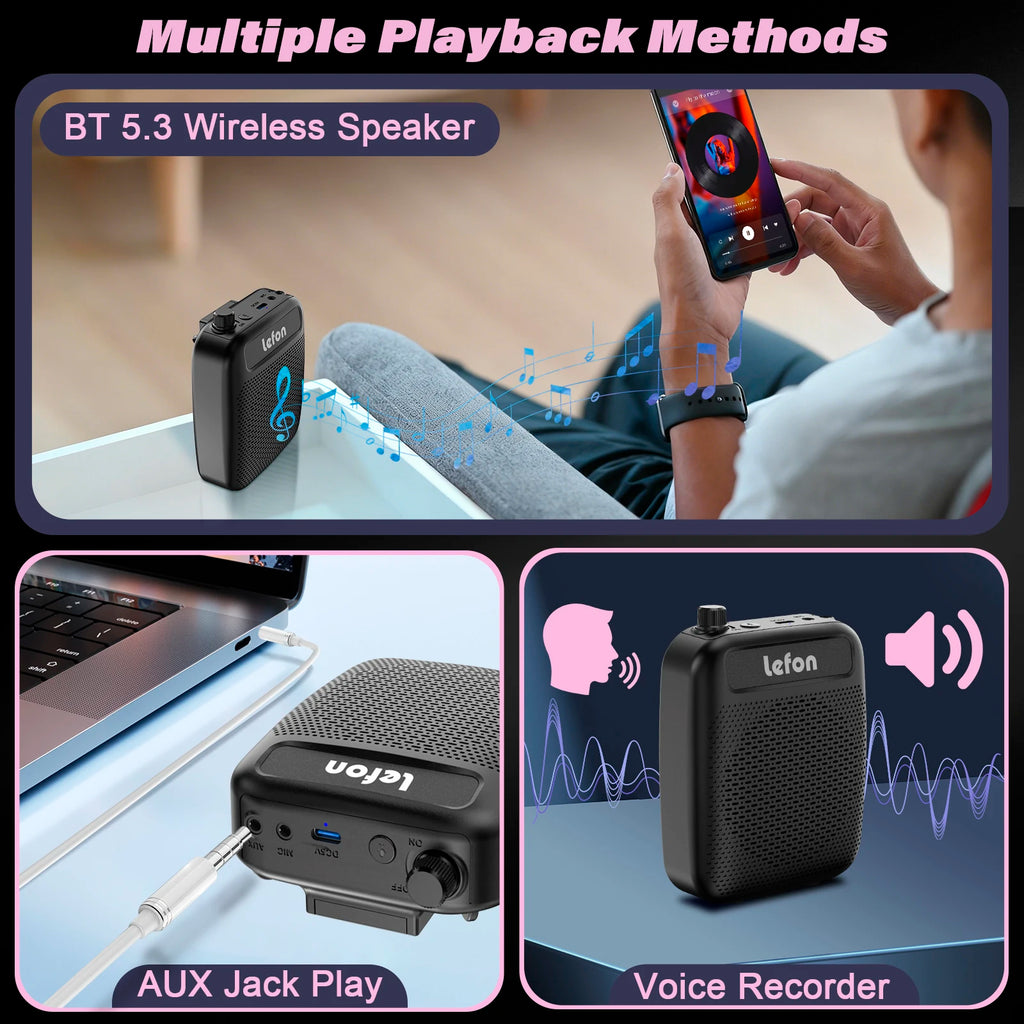 CowLost | product_id-wireless-portable-voice-amplifier-with-lavalier-microphone-rechargeable-clip-on-speaker-for-teachers-and-tour-guides |4