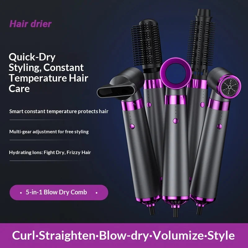 CowLost | homefish-5-in-1-electric-hair-dryer-with-automatic-straight-curling-iron-hot-air-comb-diffuser-for-outdoor-use-ac-motor-2 |2