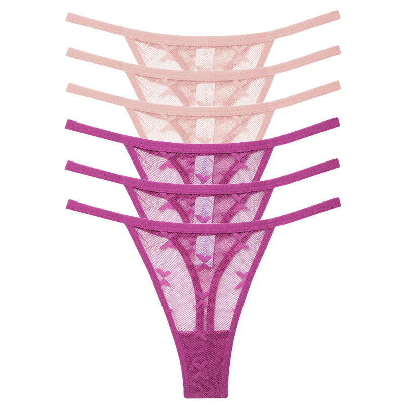 CowLost | activewear-pants-6pcs-women-transparent-mesh-thong-panties-g-string |34