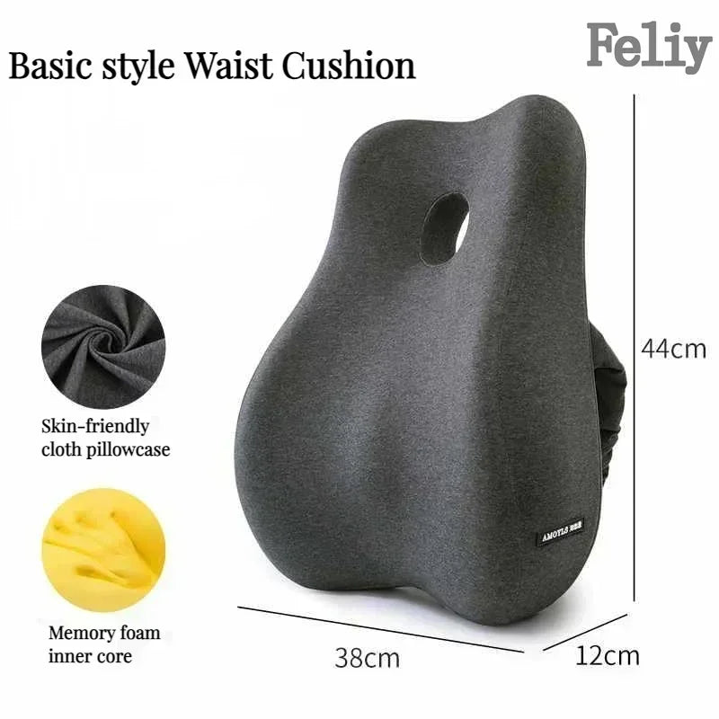 CowLost | memory-foam-office-chair-cushion-car-seat-support-waist-pillow-massage-lumbar-pain-relief-cushion-slow-rebound-orthopedic-pillow |36