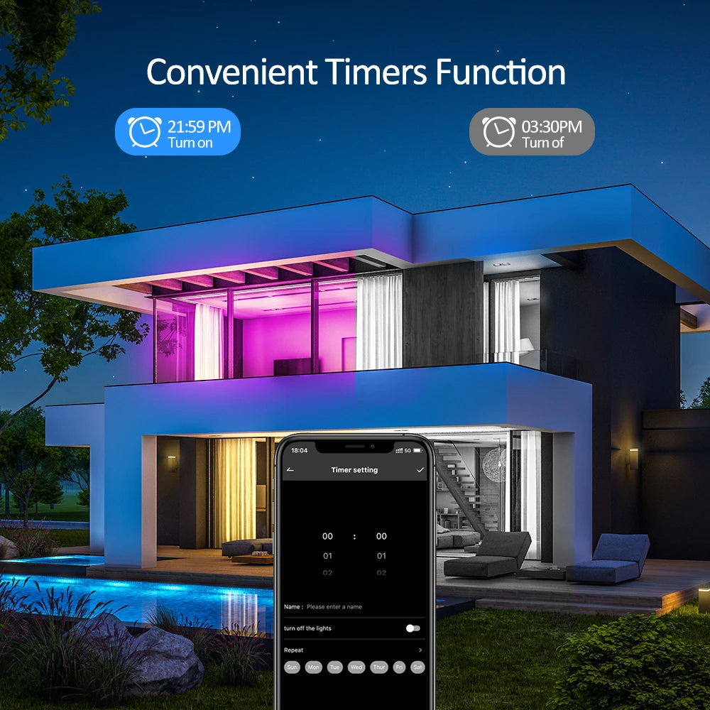 RGB LED Strip Light 40m/30m/20m/15m, Flexible 24V SMD3535, APP Control Music Sync for Room Decor
