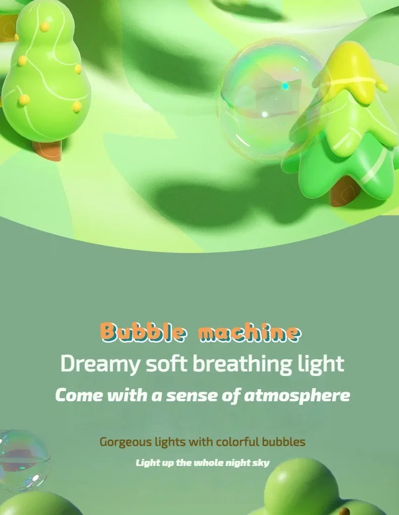 Space Electric Automatic Bubble Gun Toy for Kids Outdoor Summer Games