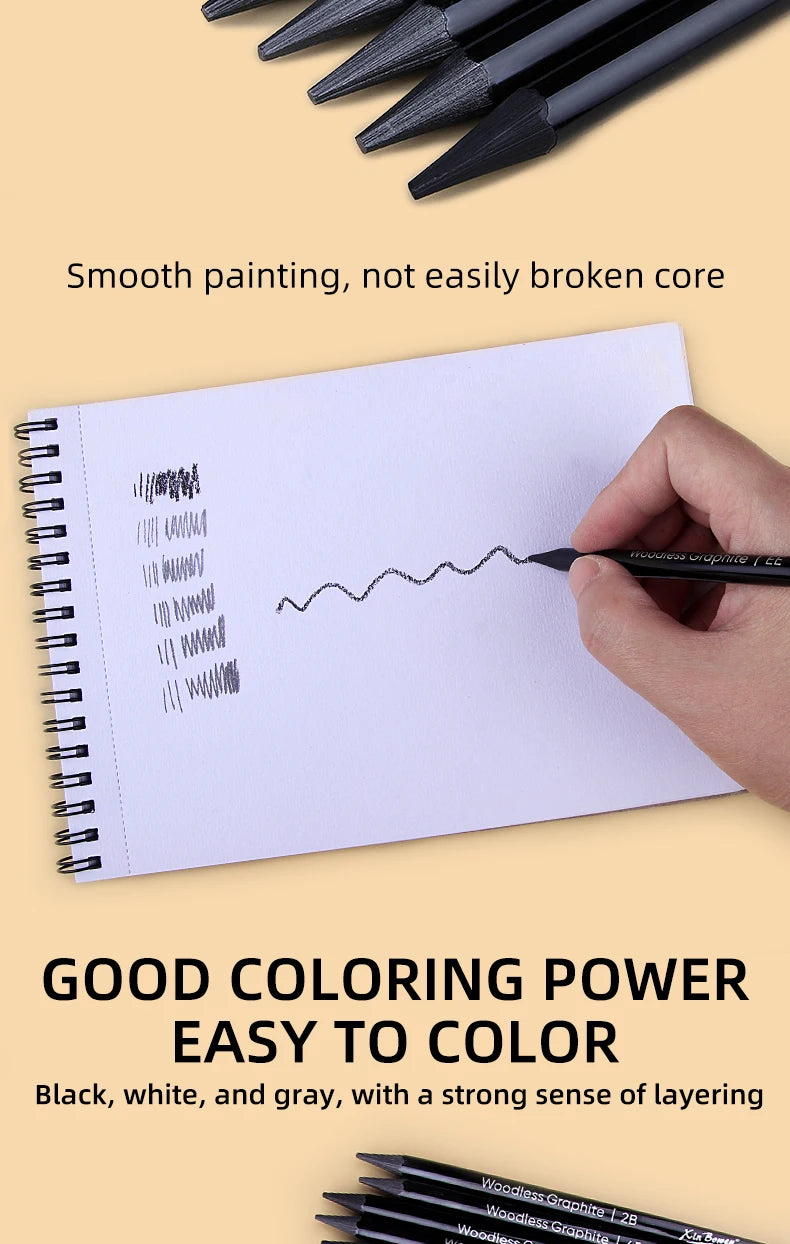 CowLost | wood-free-graphite-sketching-carbon-pencil-set |10